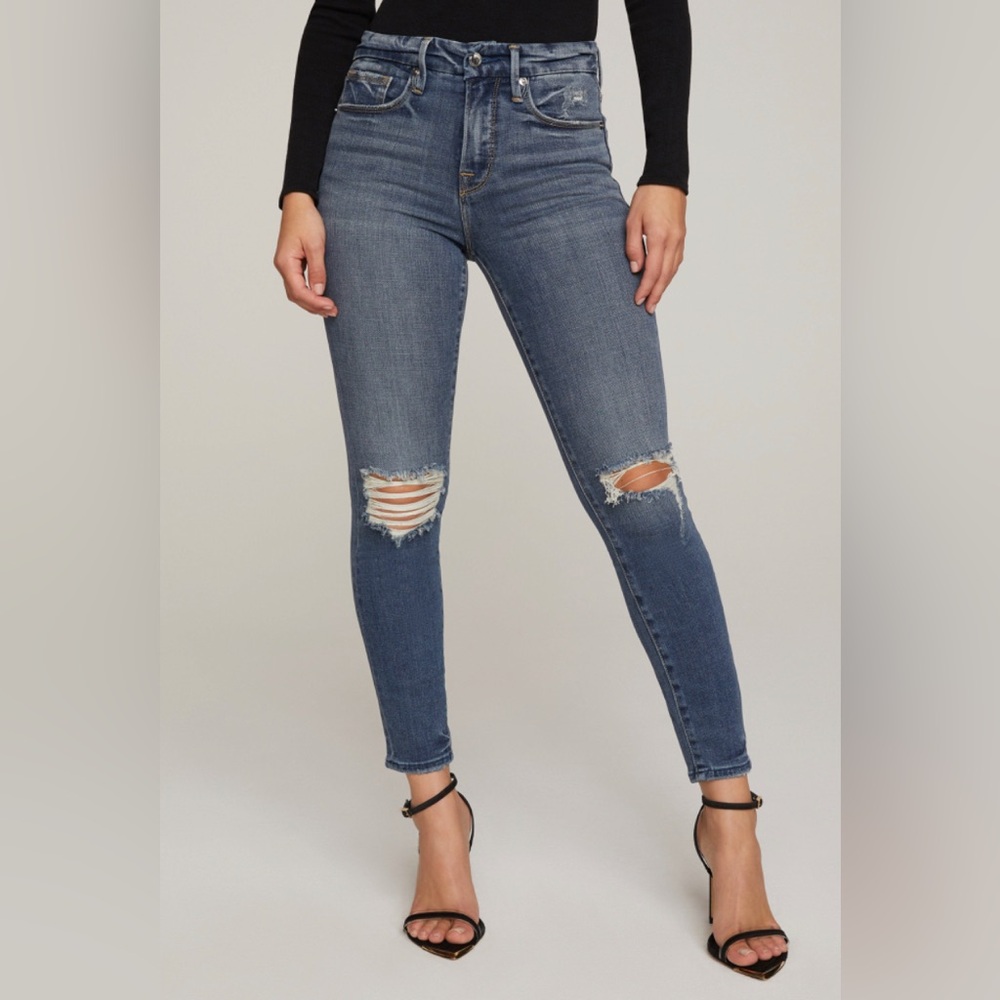 Good American Good Legs Skinny Cropped Jeans | Blue 261